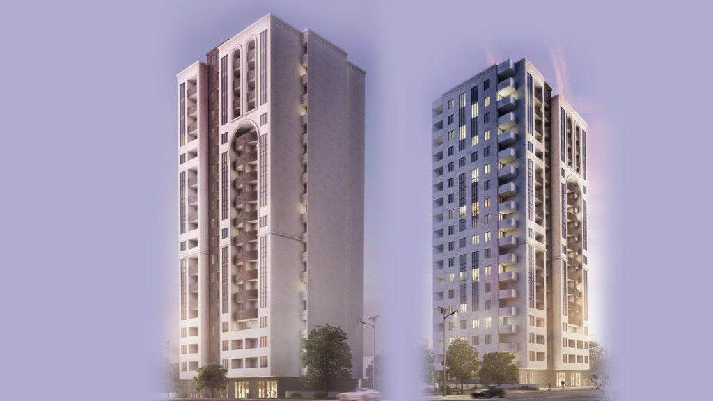 AN 18-STORY BUILDING FOR 120 FAMILIES IS UNDER CONSTRUCTION IN AVAN ARINJE